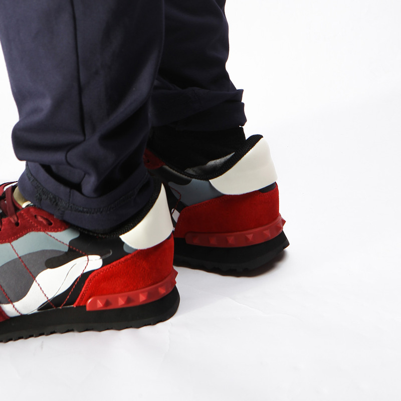 Valentino Camouflage Rockrunner Trainer(Red&White)