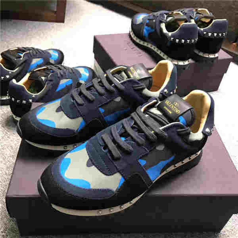 Valentino Garavani Camouflage Sneaker in Nylon and Suede