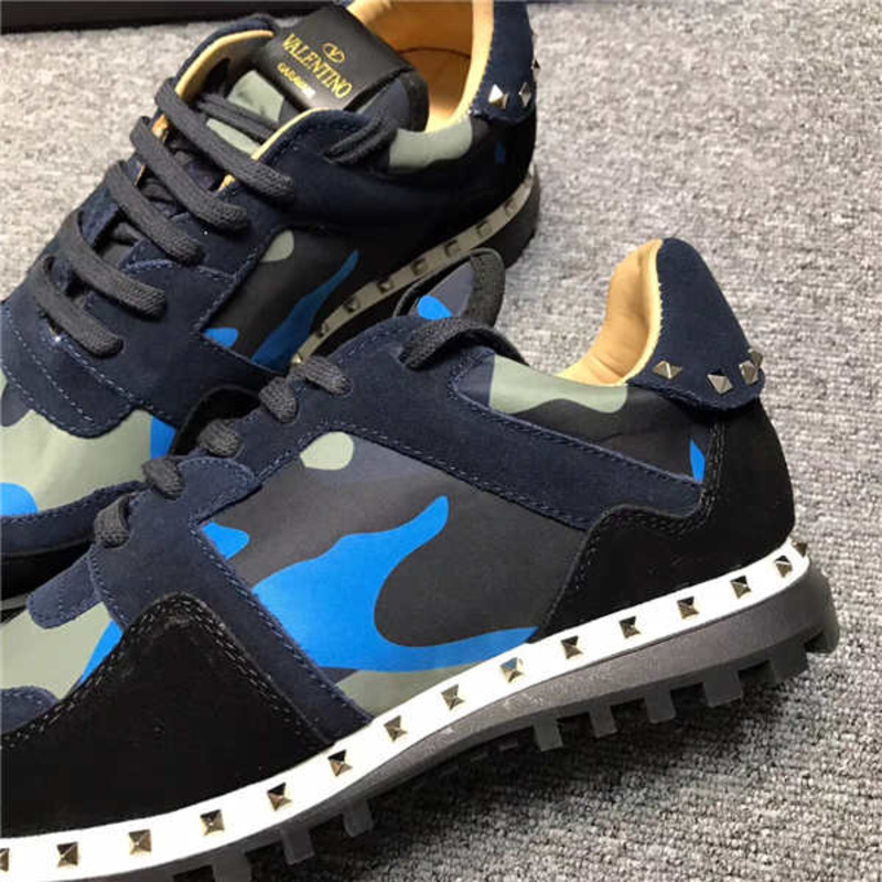 Valentino Garavani Camouflage Sneaker in Nylon and Suede