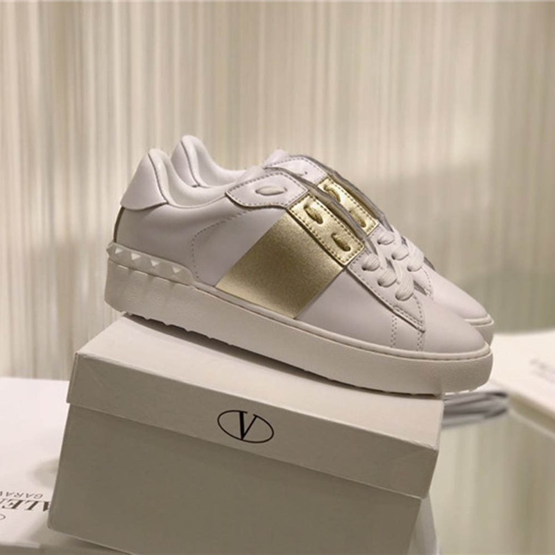 Valentino Open Low Top Golden Block Sneakers