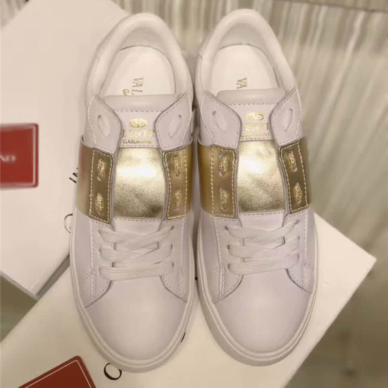 Valentino Open Low Top Golden Block Sneakers