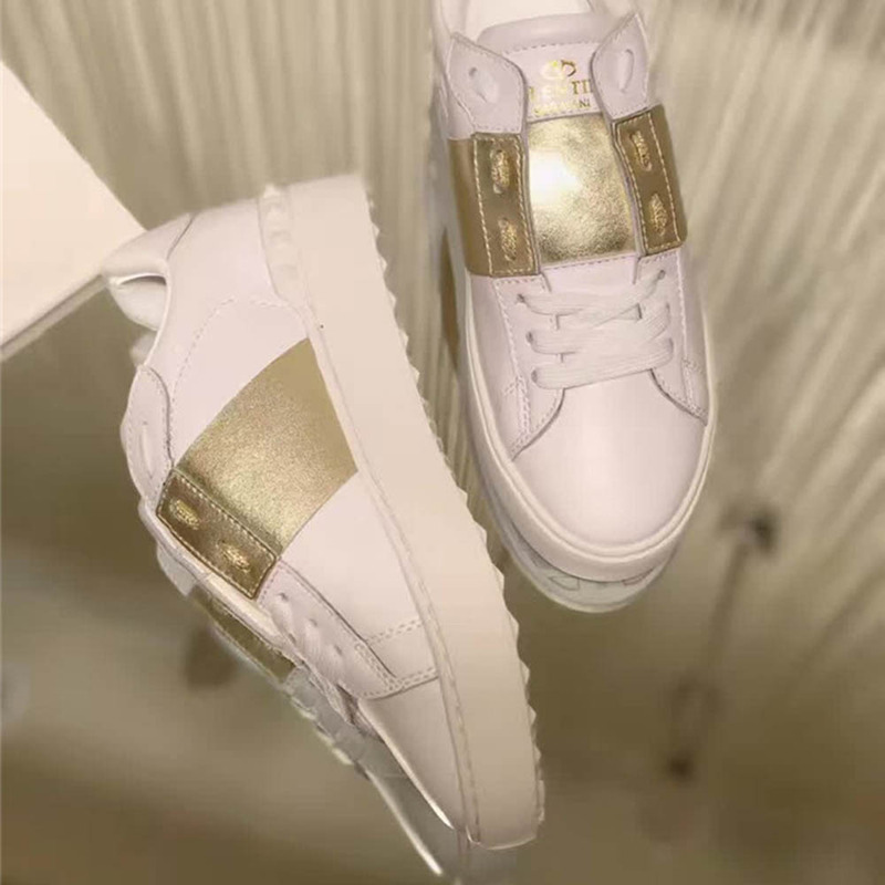 Valentino Open Low Top Golden Block Sneakers