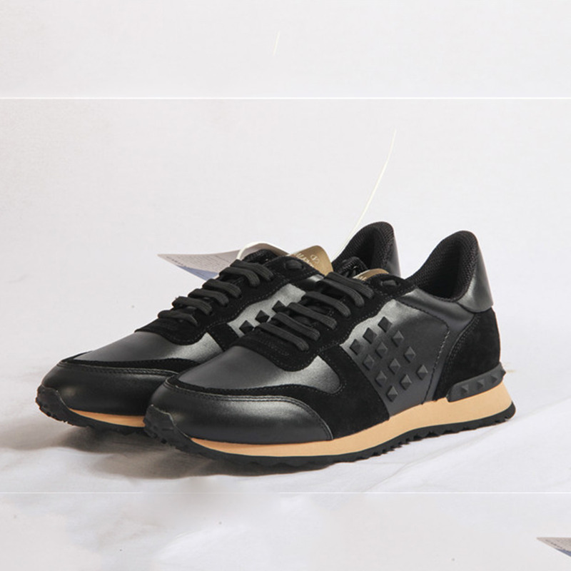 Valentino Garavani Rockrunner Sneaker Leather and Suede Black