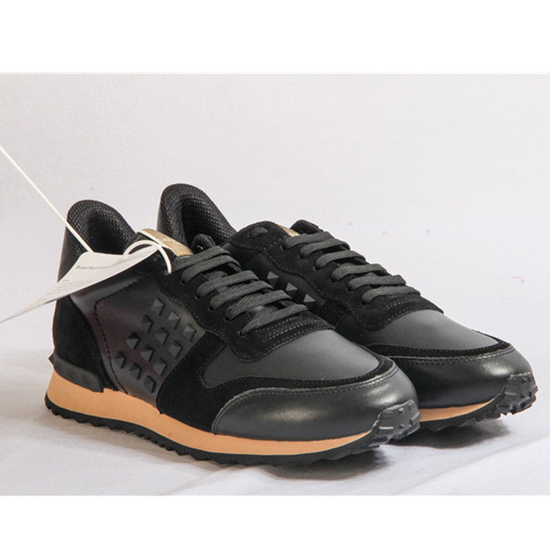 Valentino Garavani Rockrunner Sneaker Leather and Suede Black