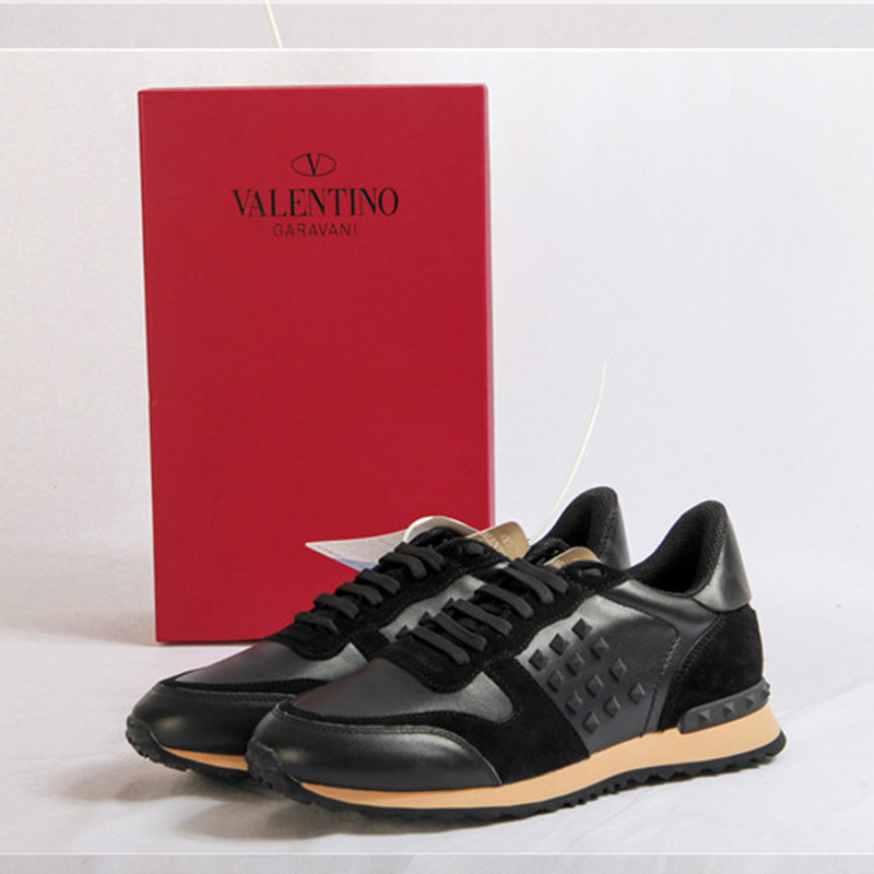 Valentino Garavani Rockrunner Sneaker Leather and Suede Black