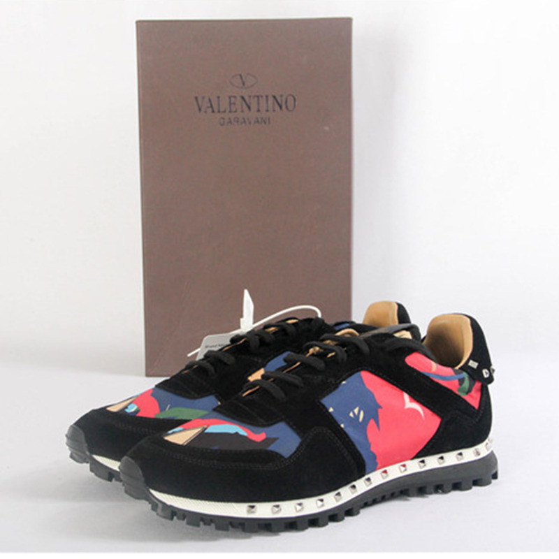 Valentino Rockstud Studded Black Suede Trainers