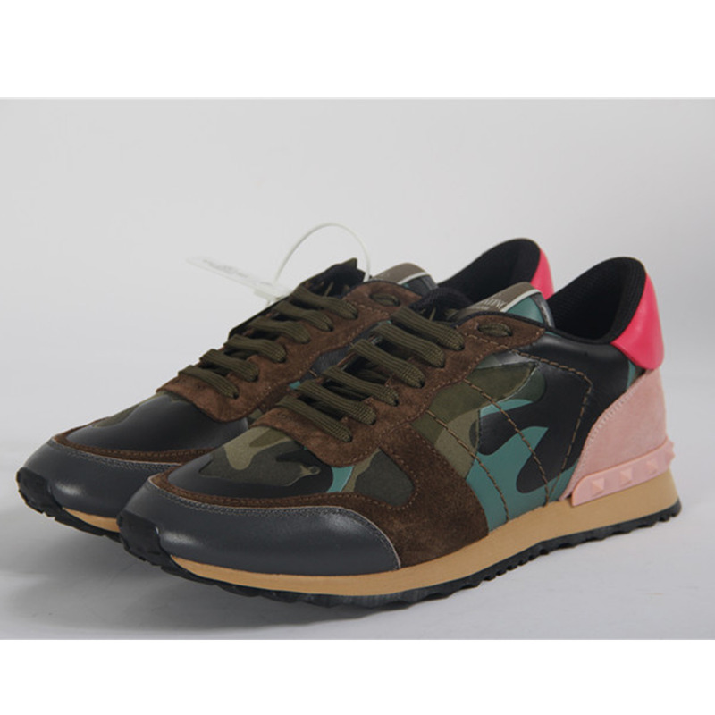 Valentino Brown Camouflage Rockrunner Sneakers