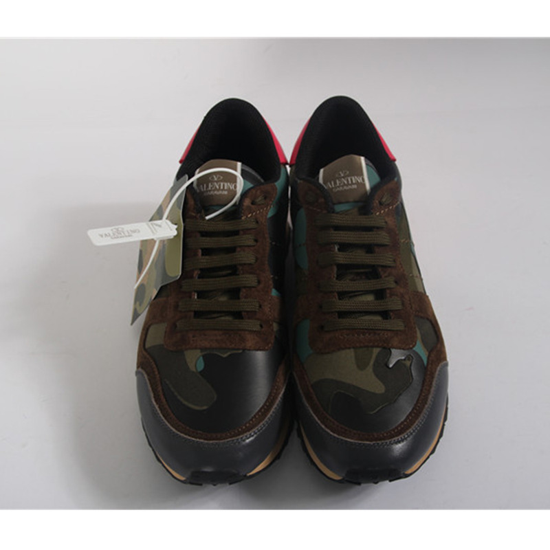 Valentino Brown Camouflage Rockrunner Sneakers