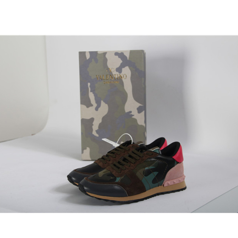 Valentino Brown Camouflage Rockrunner Sneakers