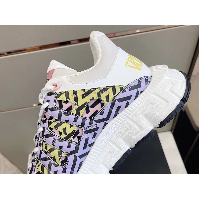 Versace Trigreca Sneakers Purple Pink & Yellow