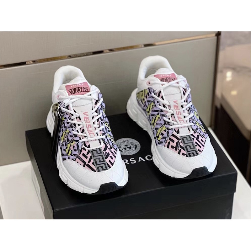 Versace Trigreca Sneakers Purple Pink & Yellow