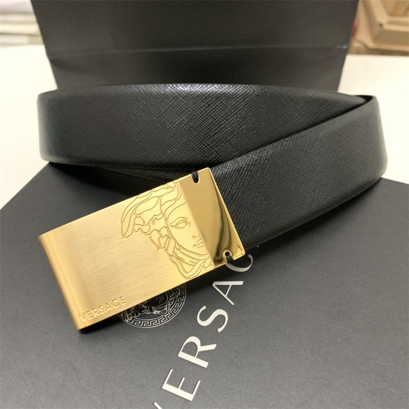 Versace 35MM Black Leather Belt (Men)