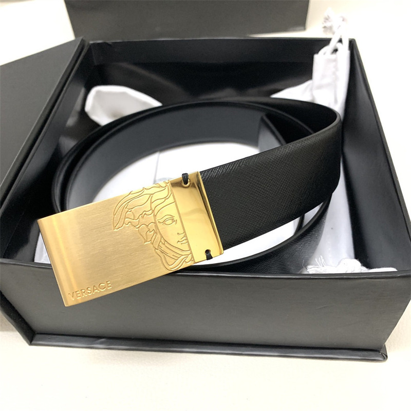 Versace 35MM Black Leather Belt (Men)