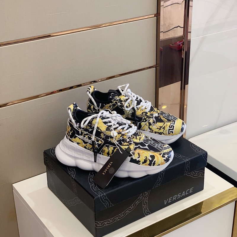 Versace Chain Reaction 2 Nylon Sneakers in Black