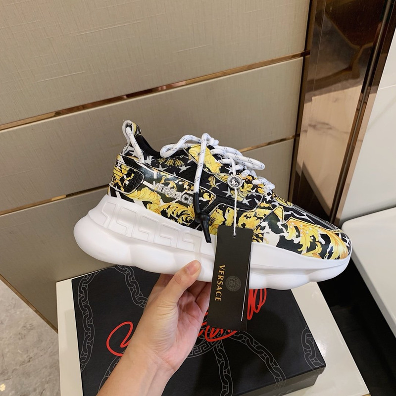 Versace Chain Reaction 2 Nylon Sneakers in Black