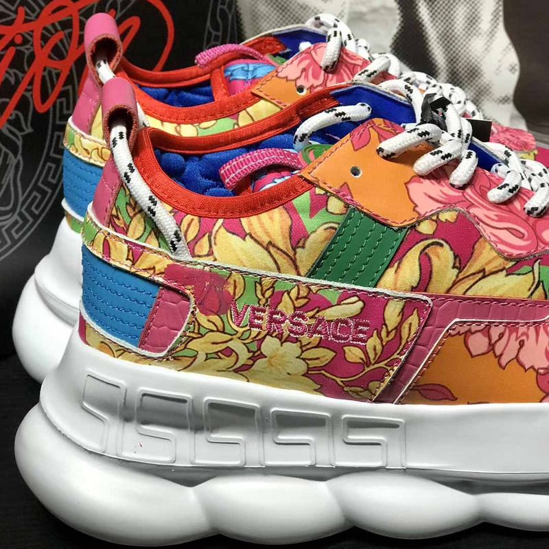 Versace Drops Baroque Print Chain Reaction Sneakers