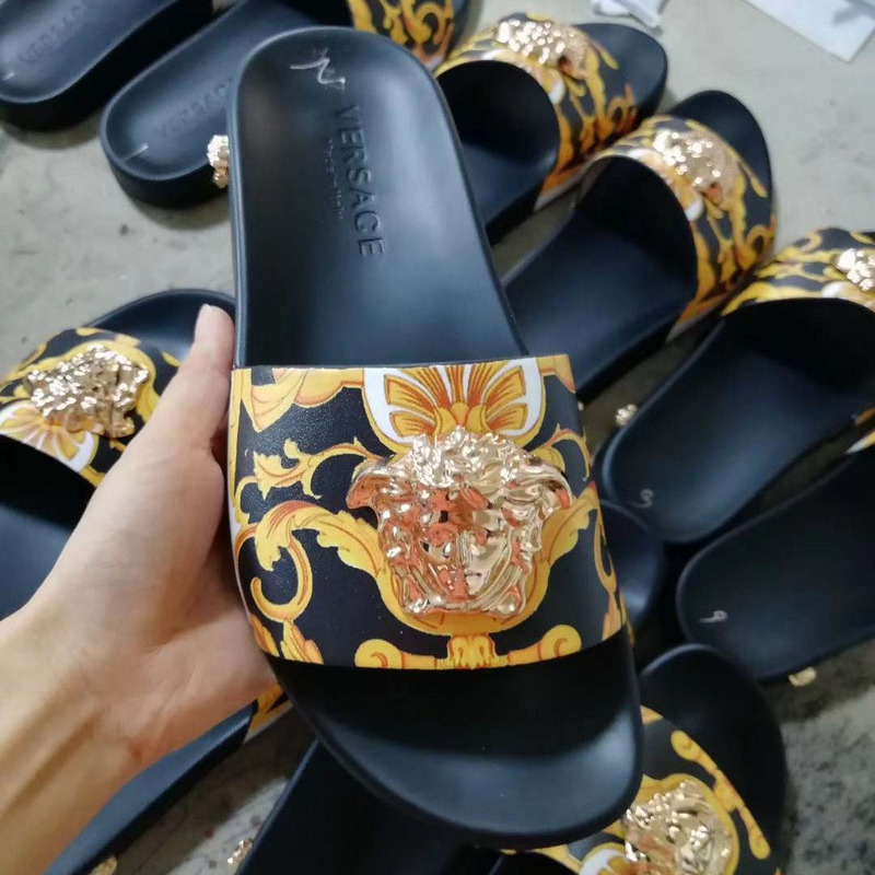 Versace Medusa Hibiscus Slide Sandal