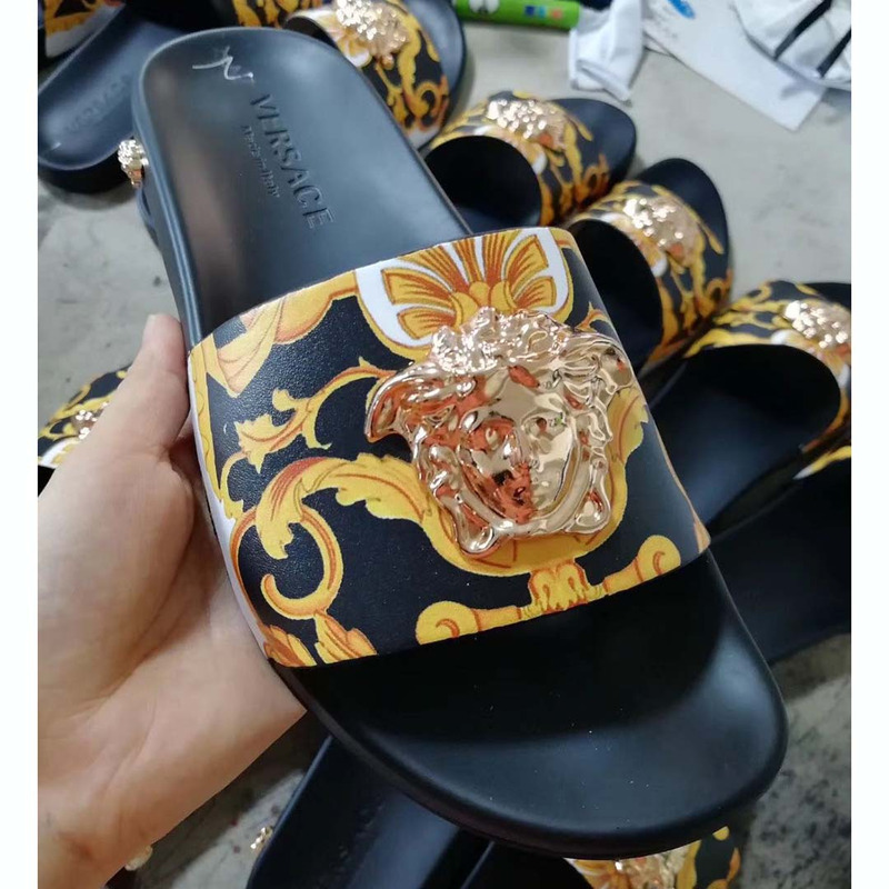 Versace Medusa Hibiscus Slide Sandal