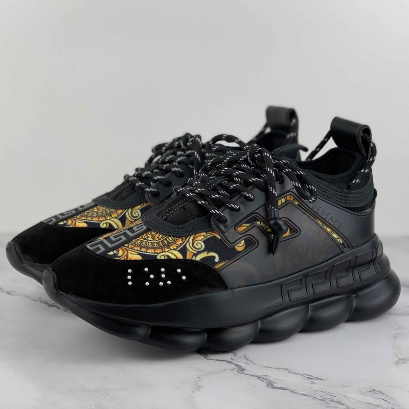 Versace Chain Reaction Sneakers in Black