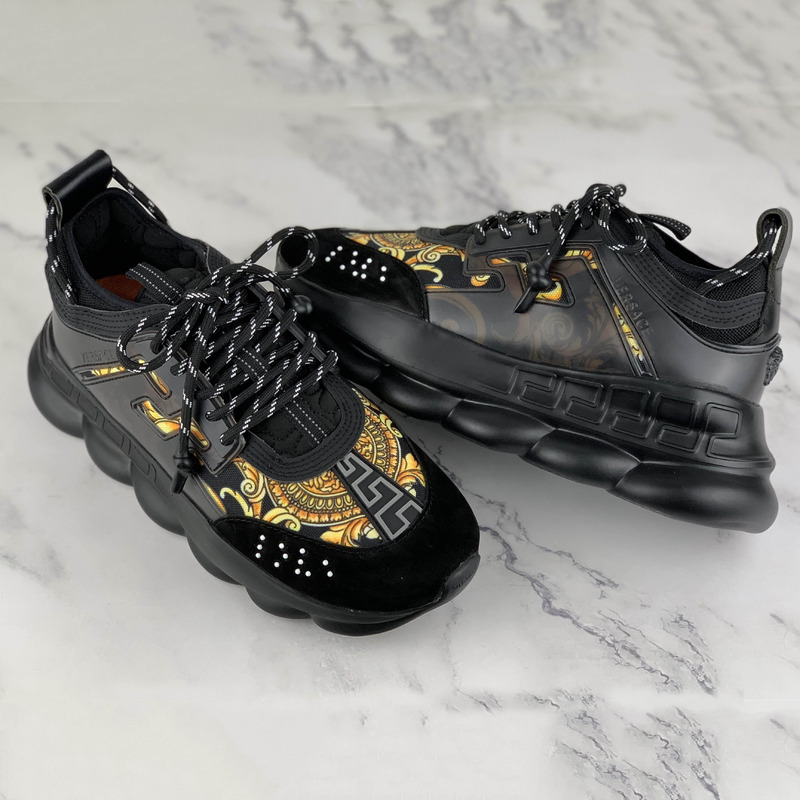 Versace Chain Reaction Sneakers in Black