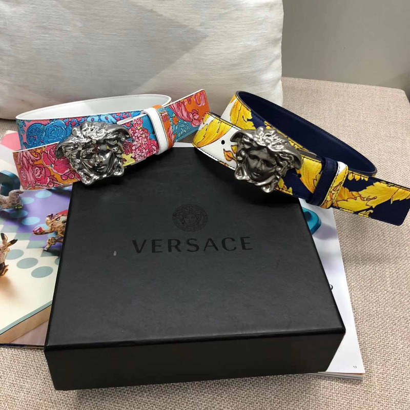 Versace Gold Barocco Print Palazzo 39 MM Belt