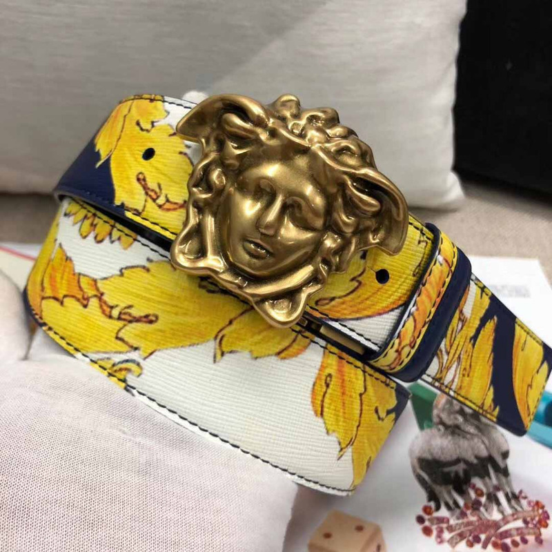 Versace Gold Barocco Print Palazzo 39 MM Belt