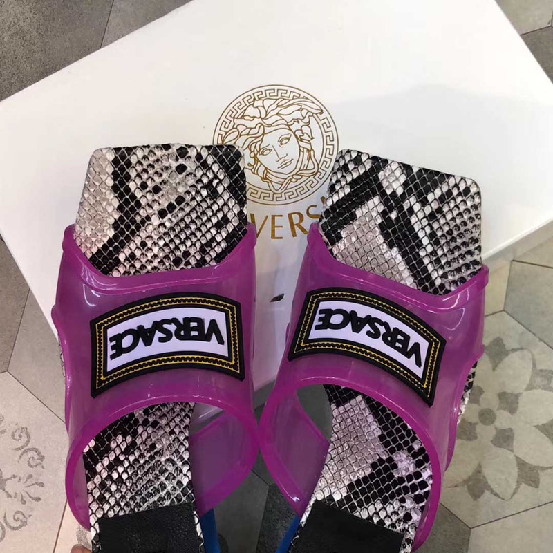 90S VINTAGE LOGO MID HEEL SANDALS(PURPLE)