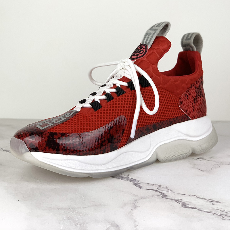 Versace Cross Chainer Sneakers in Red