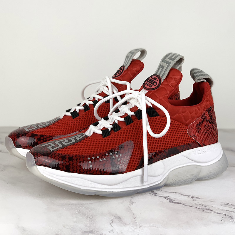 Versace Cross Chainer Sneakers in Red