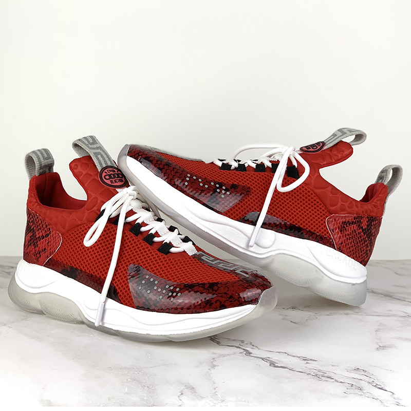 Versace Cross Chainer Sneakers in Red