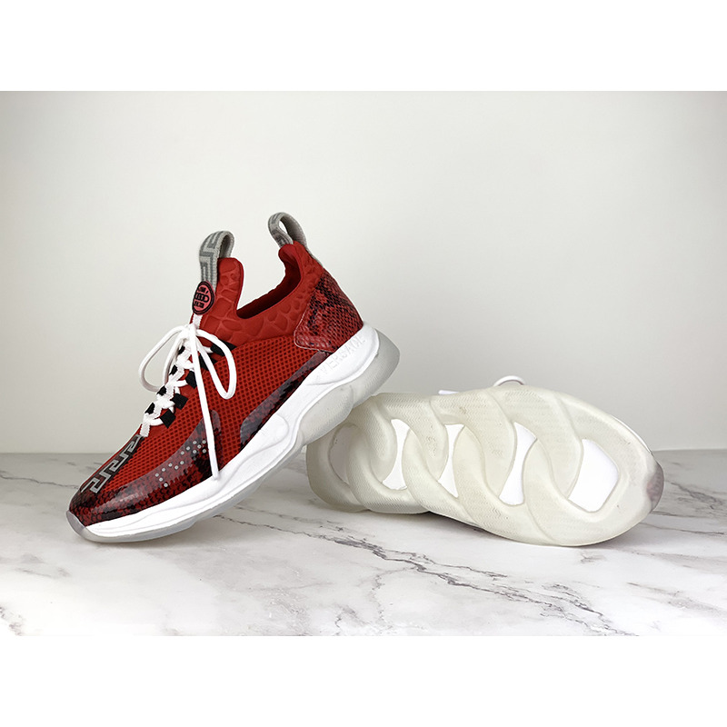 Versace Cross Chainer Sneakers in Red