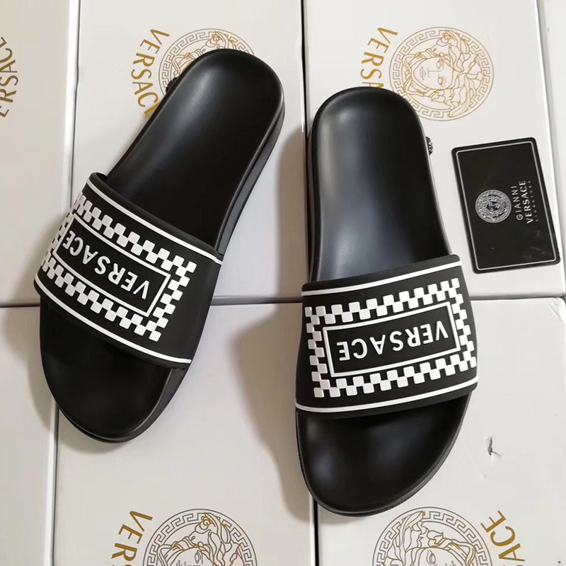 Versace 90S Vintage LOGO Slides in Black