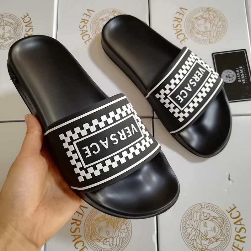 Versace 90S Vintage LOGO Slides in Black