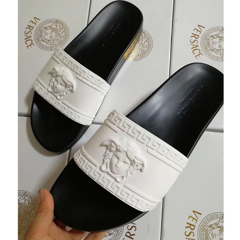 Versace Palazzo Pool Slides in White