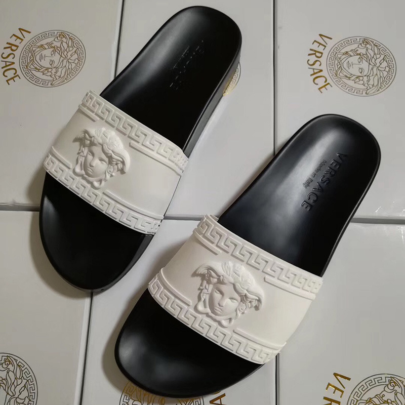 Versace Palazzo Pool Slides in White