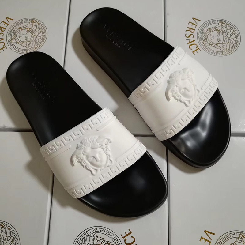 Versace Palazzo Pool Slides in White