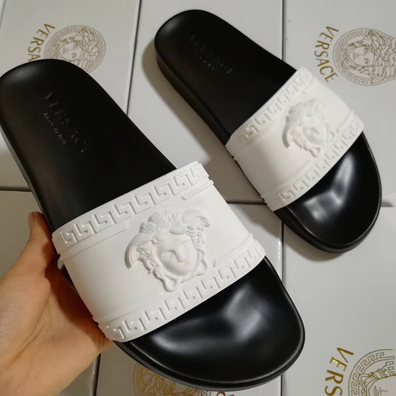 Versace Palazzo Pool Slides in White