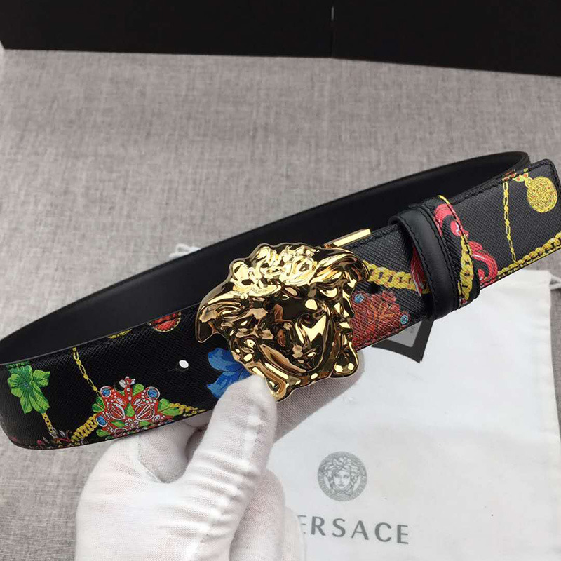 Versace Gioelleria Jetes Reversible Palazzo Belt in Gold