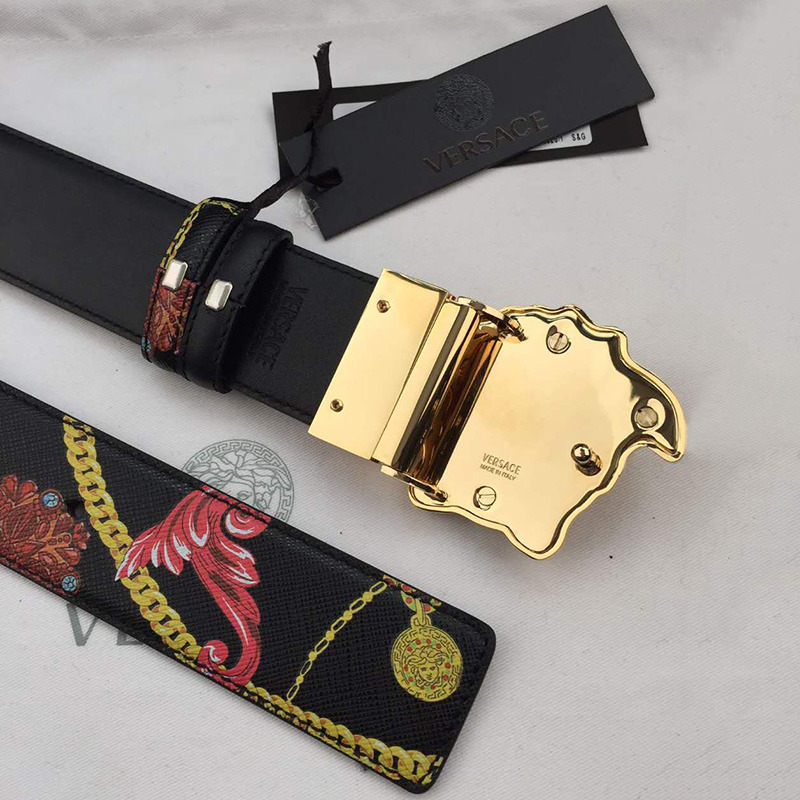 Versace Gioelleria Jetes Reversible Palazzo Belt in Gold