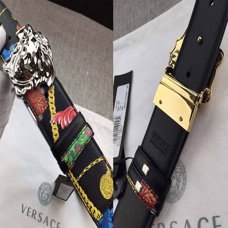 Versace Gioelleria Jetes Reversible Palazzo Belt in Gold