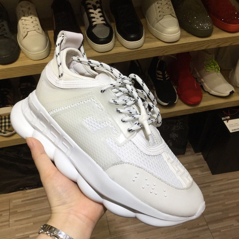 Versace Chain Reaction Sneakers in White