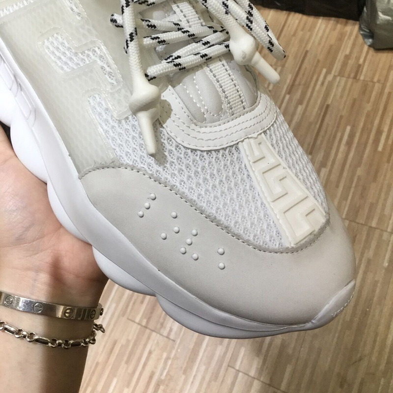 Versace Chain Reaction Sneakers in White