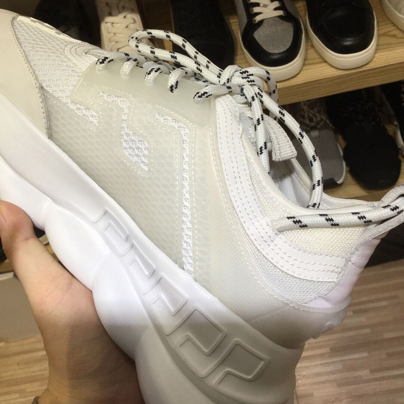 Versace Chain Reaction Sneakers in White