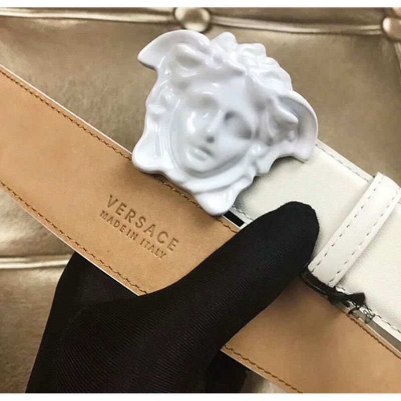 Versace White Leather Belts