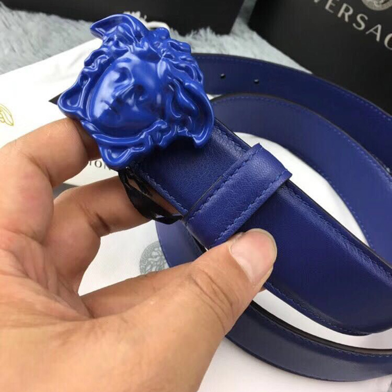 Versace Medusa Head Mens Fashion Blue Belt