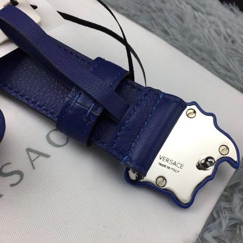 Versace Medusa Head Mens Fashion Blue Belt