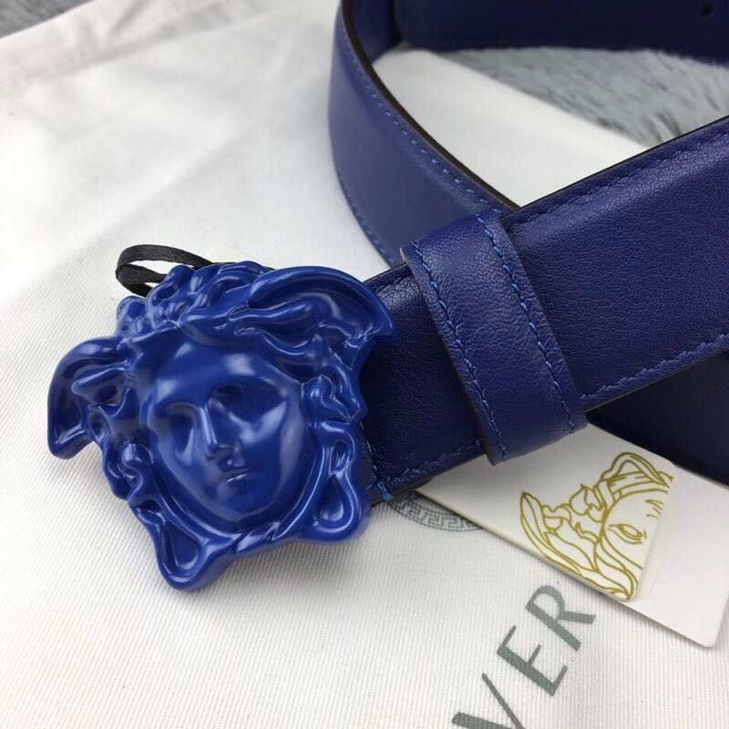 Versace Medusa Head Mens Fashion Blue Belt