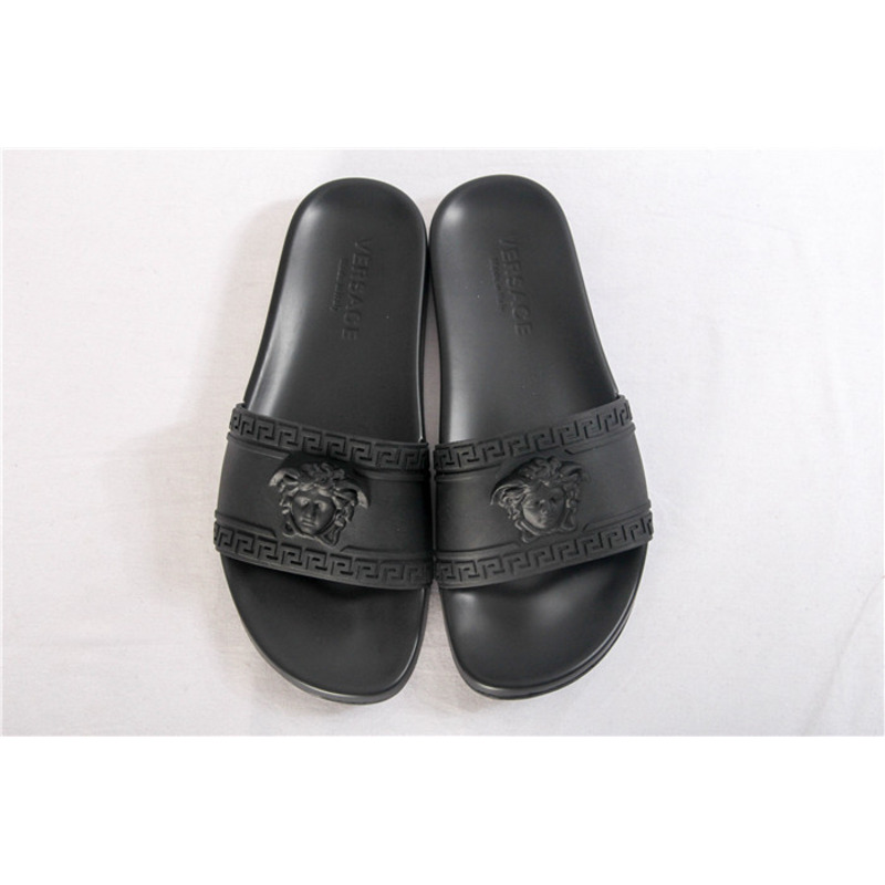 Versace Medusa-Head Slide Sandal in Black