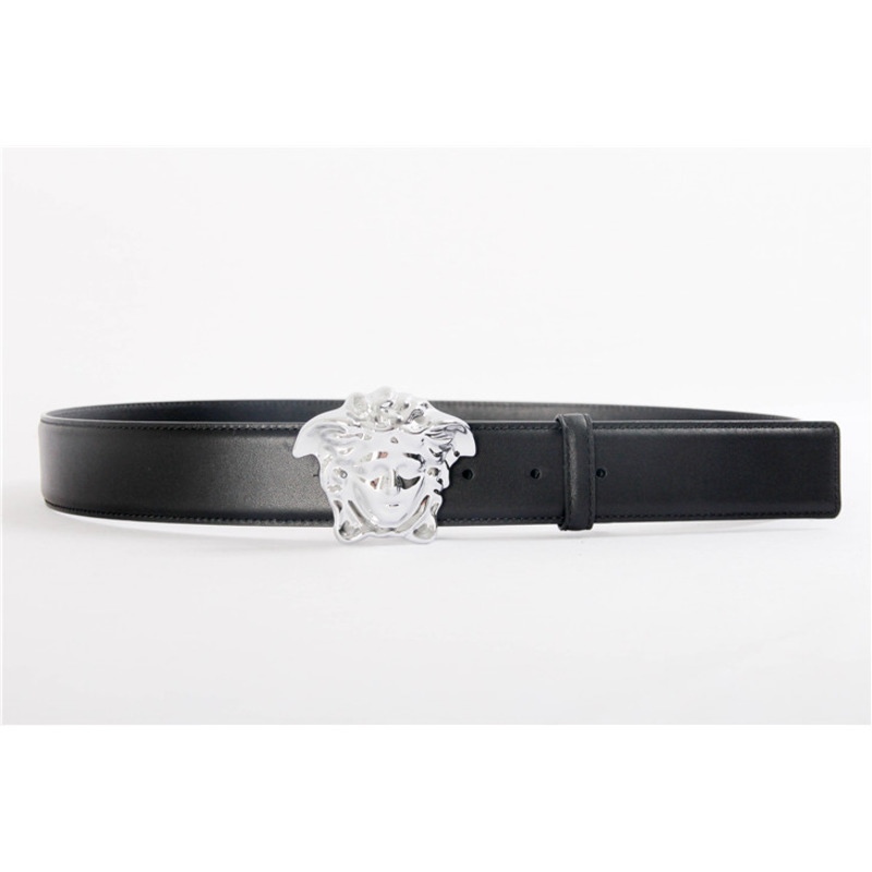 Versace Limited Quality Black Medusa Belt Sliver Buckle